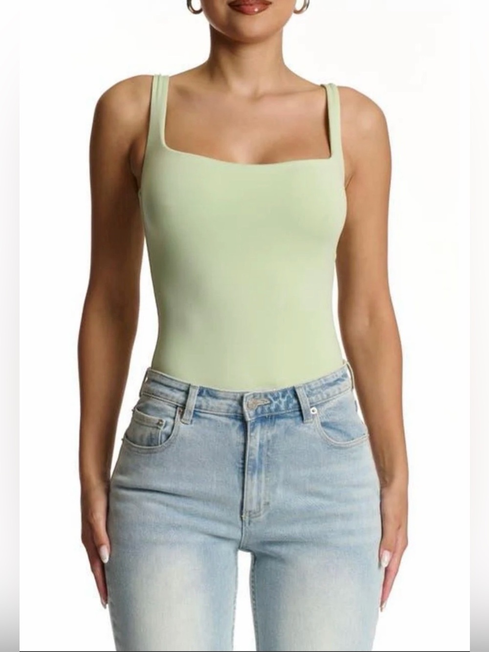 NWT Naked Wardrobe Bare Tank Bodysuit Sage Green 2x - Picture 4 of 10